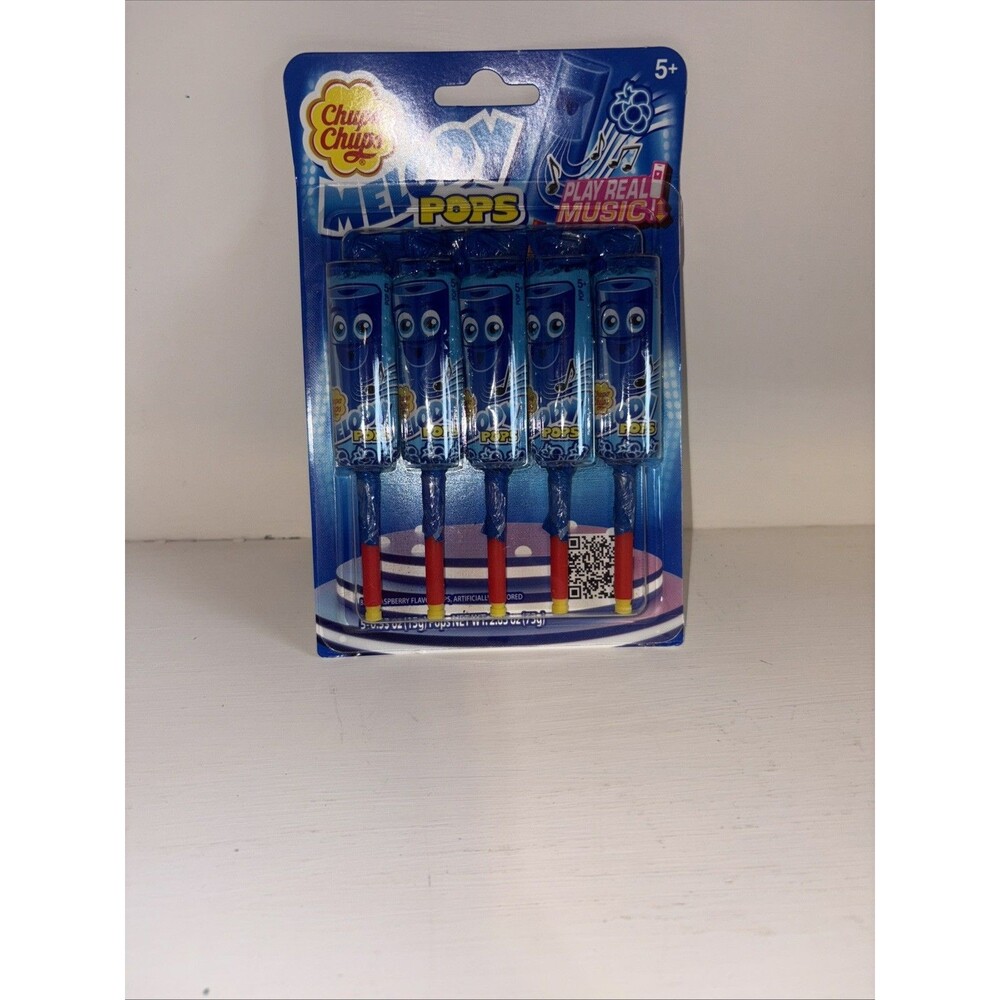 Chupa Chups Melody Pop, Blue Raspberry Flavor, Whistle Lollipops, Individuall...